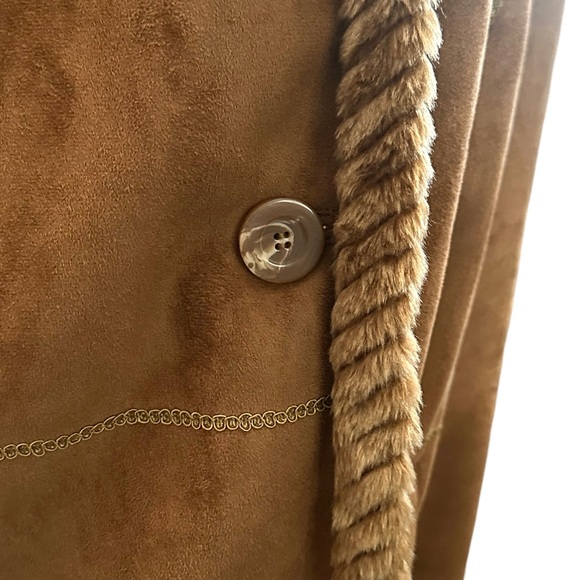 Maggie Barnes Jacket 4X (30/32W) Brown Suede Fur Lined - Picture 4 of 8